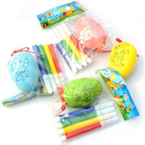 1pc Childrens diy cartoon hand-painted eggshell hand-painted childrens hand-made toys Childrens Day gift