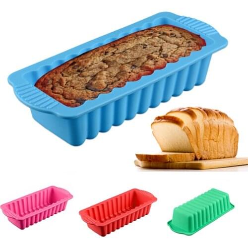 1pc Silicone Rectangular Bread Cake Mold Pastry Tools Vtorten Backen Und Dekorieren Patisserie Accessoire Cake Tool Random Color