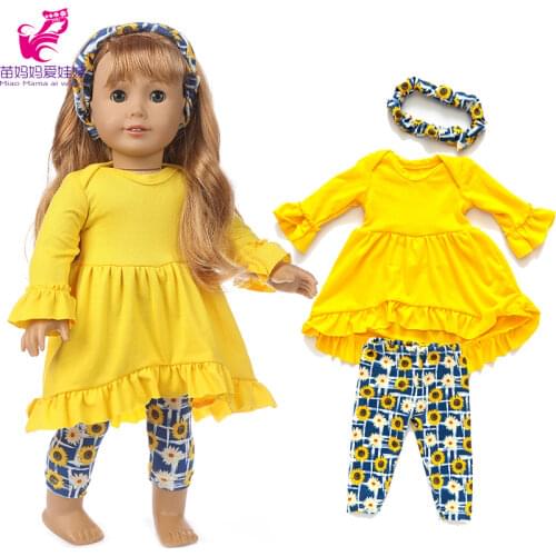 43cm Baby new born Doll Asymmetrical Dress 18 Inch American generation girl Doll clothes