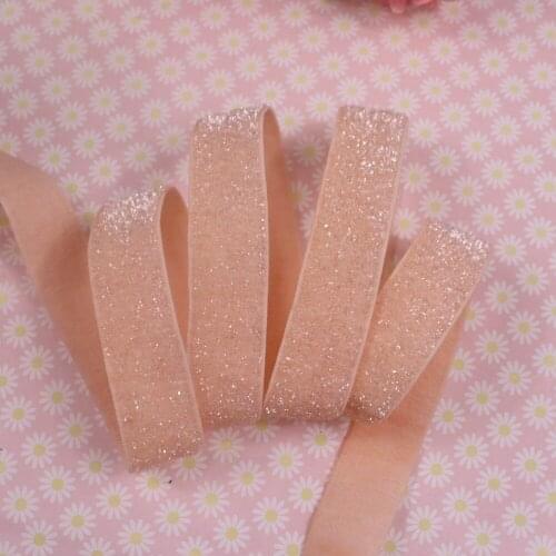 5/8" M-9(10) frosted glitter elastic ribbon for headband hair tie material, 50 yards/lot/color