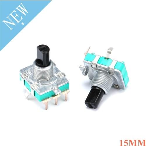 5pcs EC16 Audio Encoder 360 Degree Rotary Encoder E16 Coding 3Pin Handle Long 15MM Potentiometer Switch