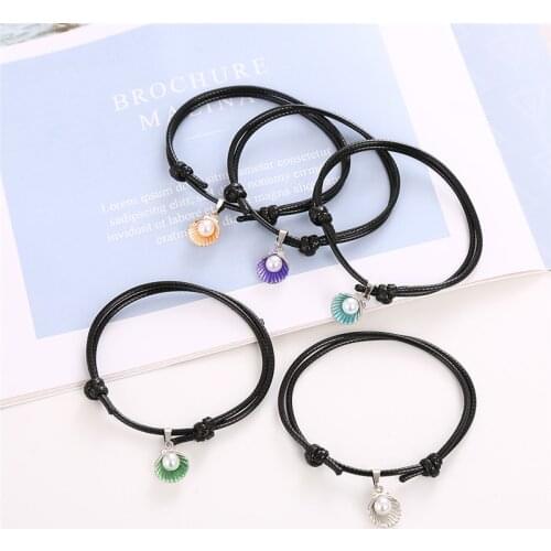 5 PCs/Set, Bracelets for Women 2019 New Fashion Pearl Shell Bracelet Handmade Adjustable Vintage Rope Bracelets Set Gifts