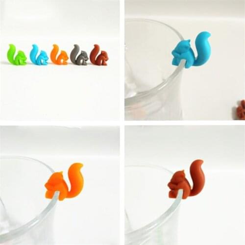 5 Pcs Silicone Tea Infuser Squirrel Device Tea Bag Hanging Snail Mug Cup Clip Label Party New Year Supplies