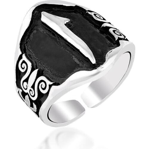 925 sterling Aleph Motif Silver Ring