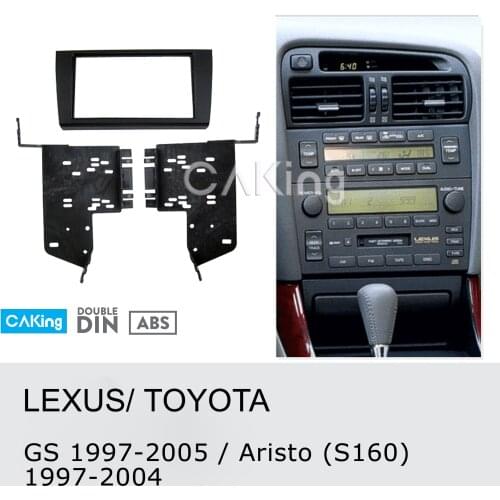 Double Din Car Fascia Radio Panel for Lexus GS 1997-2005;Toyota Aristo (S160) 1997-2004 Dash Kit Facia Plate Adapter Cover Bezel