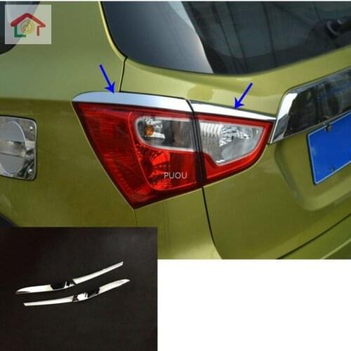 Car rear tail eyebrow Light lamp detector frame stick styling ABS Chrome 4pcs For Suzuki S-cross scross SX4 2014 2015 2016 2017
