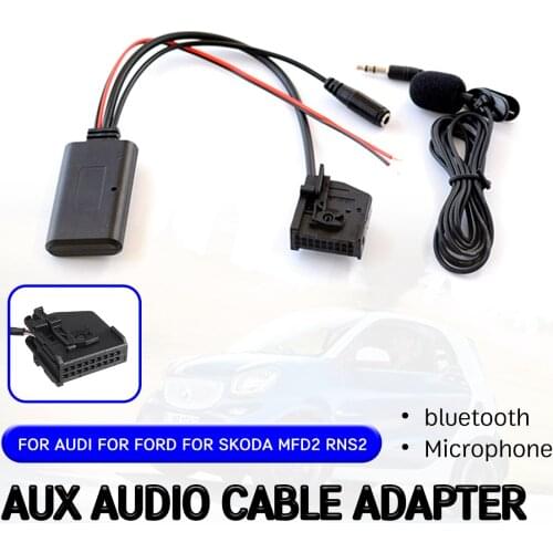 Bluetooth Aux Receiver for Audi RNS2 MFD2 CD Host Cable Adapter with Microphone for Volkswagen for 18 Pin Wireless Head Unit