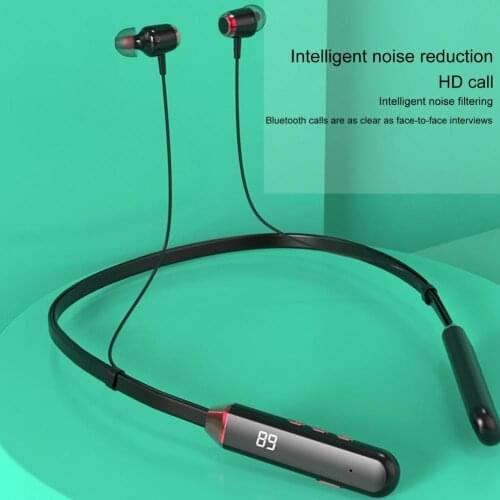 Bluetooth Headphone Neckband LED Digital Display Bass Wireless Neck Headphones Stereo Earphone Phone Headset