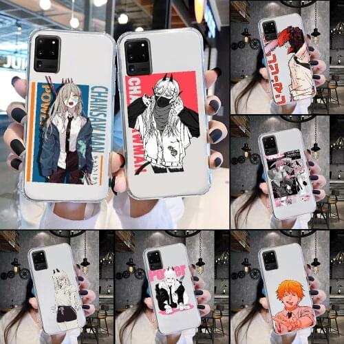 Anime Chainsaw Man Phone Case For Samsung Galaxy Note 4 8 9 10 20 S8 S9 S10 S10E S20 Plus UITRA Ultra transparent tpu bumper