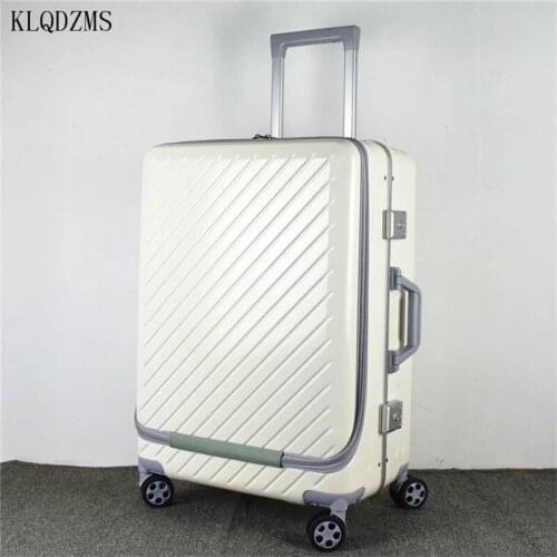 KLQDZMS PC Business Travel Bag Retro 20’’24 Inch Suitcase On Wheels With Laptop Bag Cabin Rolling Luggage