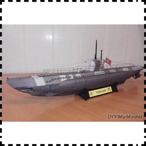 DIYMyModeI German u-141 U-boat type IID 1:100 DIY Handcraft Paper Model Kit Handmade Toy Puzzles Gift Movie prop