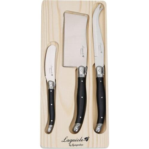 Stainless steel Cheese Knife Laguiole Rainbow Cheese knives Set Butter Cutter Spreader in Wood Holder Kitchen Accessories 3pcs