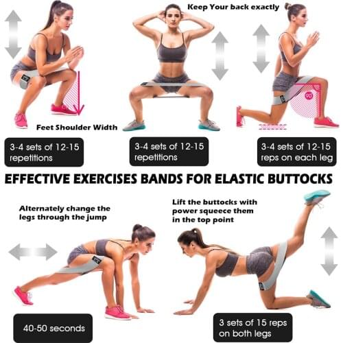 Resistance Bands for Legs and Butt Exercise Set Booty Hip Wide Workout Fitness Elastic Loop Anti Slip Circle