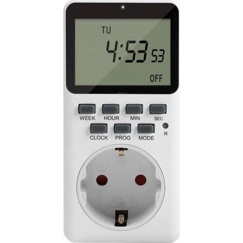 Intelligent Timer Switch LCD Digital Timing Switch Socket 7-Day Cycle Plug-In Timers Outlet Household Smart Tools EU/US/UK Plug