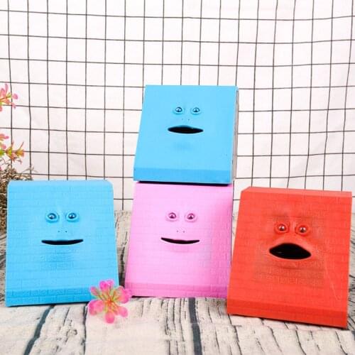 Piggy Bank Face Money Eating Box Automatic Saving Bank Chewing Piggy Bank Cat Safe Box Savings Money for Children Candy Machine