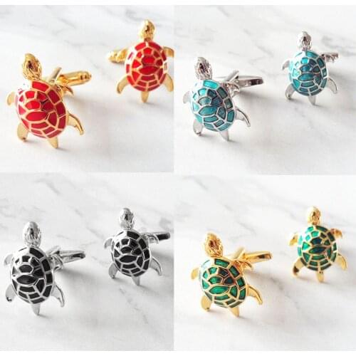 Metal Sea Turtle Cufflinks French Mens Daily Casual Business Shirt Western Assembly Gifts Personality Animal Enamel Cuff Links