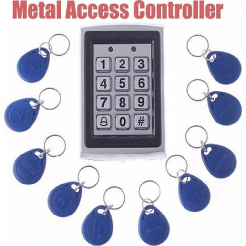 Single Door Metal RFID Access Controller Keypad Password Key Chains 1000 Card Users Supports