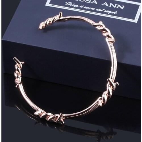 Fashion Twisted Thorns Metal Bracelets Men Punk Style Harajuku Streetwear Cuff Bangle Women Hip Hop Jewelry Gift