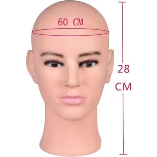 Male Mannequin Manikin Head Model Wigs Glasses Cap Display Stand 60cm Head Circumference With Stand Clamp