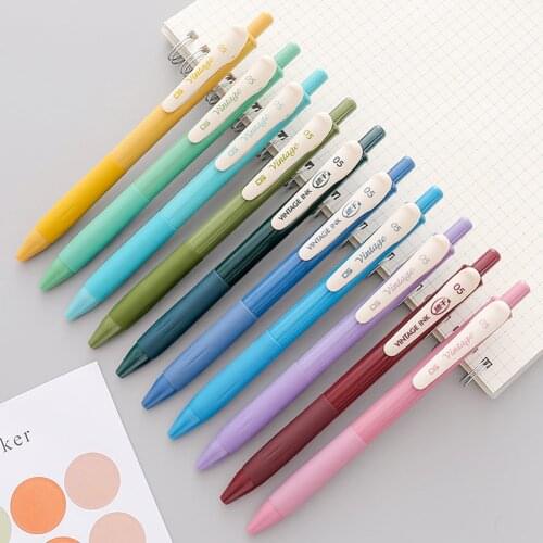 4pcs Vintage Color Gradient Pens Set, Quick Dry Gel Ink Pen and Fluorescent Highlighter Marker Drawing Paint Office School A6458