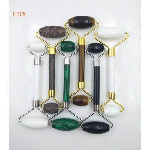 Natural Obsidian Tiger Eyes Roller Massage Stick Germanium Stone Roller Massager relieve fatigue Brush Skin Health Beauty Tool