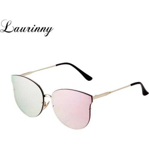 2021 New Fashion Sunglasses Women Mirror Film Lens Cat Eye Sun Glasses Trendy Driving Travel Metal Shades Eyewear Female UV400