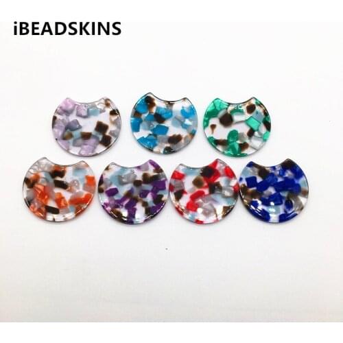 New arrival! 37x30mm 50pcs/lot acetic acid round-shape charms for earrings accessories/Earring parts Jewelry Findings making