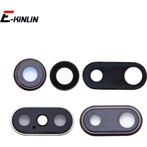 New Back Rear Camera Glass Lens Ring Cover For iPhone X 7 8 Plus With Frame Holder Replacement Parts