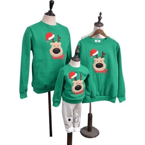 Mother and Daughter Matching Clothes Mom Mum Little Girls T Shirt Christmas Snowman Print Hoodies Kids Jacket Korean Sweaters