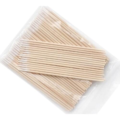 Disposable Ultra-small Cotton Swab Lint Free Micro Brushes Wood Cotton Buds Swabs Eyelash Extension Glue Removing Tools