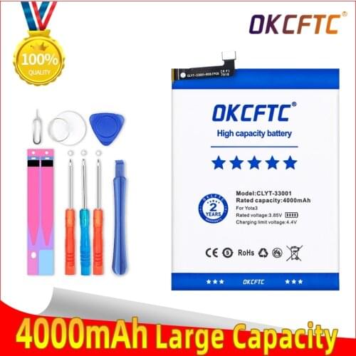 OKCFTC 4000mAh New Original Rechargeable Genuine Battery CLYT-33001 For YOTA 3 Cell Phone