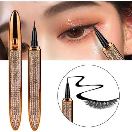 1pcs Magic Self-adhesive Eyeliner Pen Glue-free Magnetic-free for False Eyelashes Waterproof No Blooming Makeup Eye Liner Pencil