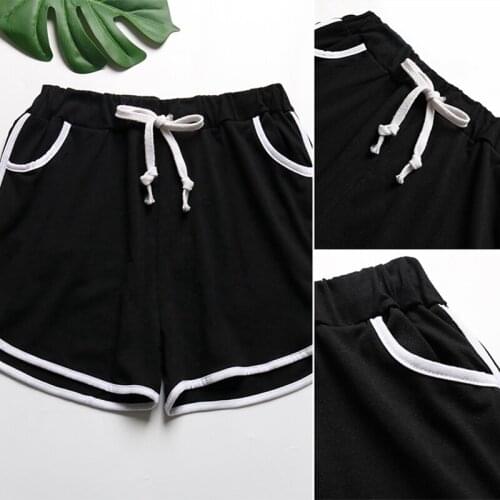 Summer Stripe Shorts Womens Elastic Waist Home Loose Casual Shorts Beach High Waist Shorts