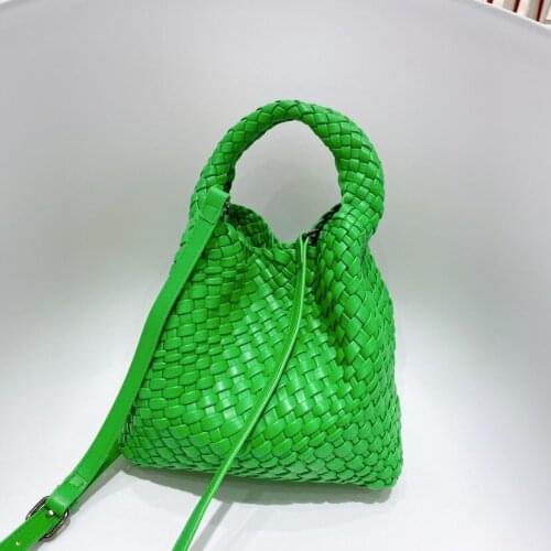 Soft PU Woven Bucket Bags for Women Handbag Luxury Braid Crossbody Bag Designer Composited Bag Shoulder Bags Ladies Tote Purse
