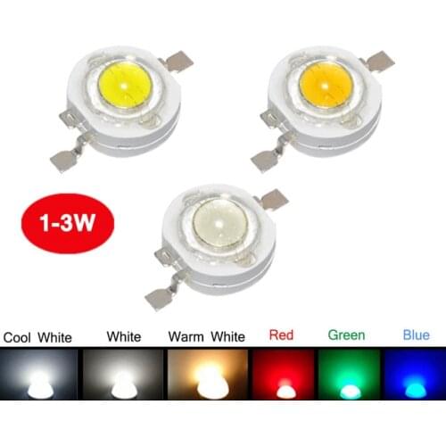 100PCS/Lot Real Full Watt CREE 1W 3W High Power LED lamp Bulb Diodes SMD 110-120LM LEDs Chip For 3W-18W Spot light Downlight