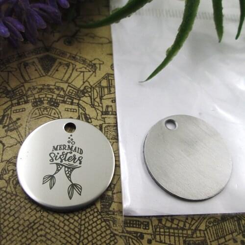 10pcs--"MERMAID SISTER"stainless steel charms 5 styles for choosing DIY Charms for necklace bracelets