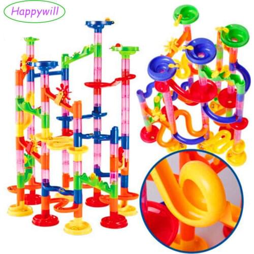 105PCS DIY Construction Marble Race Run Blocks Maze Balls Track Building Blocks Children Gift Baby Kids Toy Educational Toys