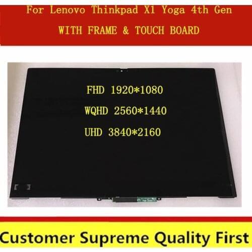 14" Notebook LED LCD Touch Screen Display Assembly With Frame And Touch Control Panle For Lenovo ThinkPad X1 Yoga 4th Gen