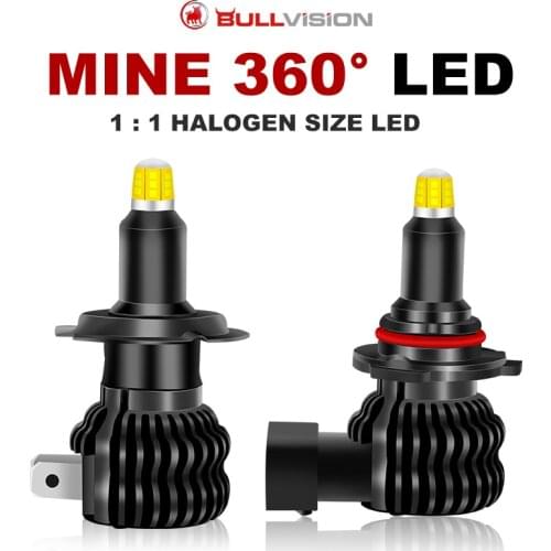 2Pcs H11 LED Car headlight bulb 9012 HIR2 H1 led h7 360 18000LM 6000K 12V H8 H9 HB3 9005 HB4 9006 MINI LED For Auto fog light