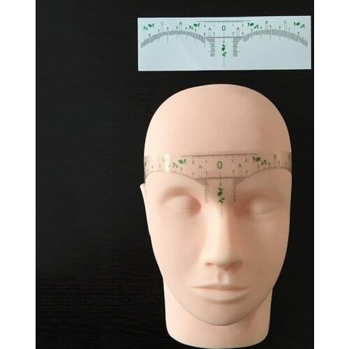 50/100pcs Disposable Microblading Eyebrow Ruler Sticker Permanent Makeup Eyebrow Stencil Tattoo Brow Measure Tool PMU Accessory