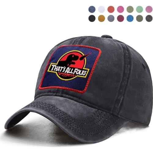 Dinosaur ThatS All Folks Baseball Cap Dad Trucker Solid Brand Hat Woman Berets Ponytail Caps Casquette Snapback Gorras Hats