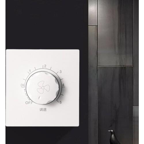 Household Concealed 86 Type 220V 10A Adjustment Ceiling Fan Speed Control Switch M2EE