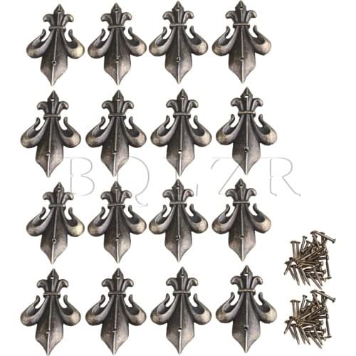 BQLZR 16Pcs Decorative Corner Cover Shield Shape Box Edge Safety Guard 45x27mm
