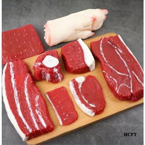 Artificial fake food props hotel restaurant shop store decoration simulation pork chops steak ribs Fillet block slices model