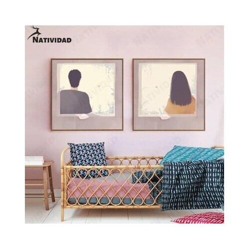 Warm Couple Painting Canvas Painting Decoration Wall Cartoon Cute Room Decoration Print Poster Couple Picture Home Decoration