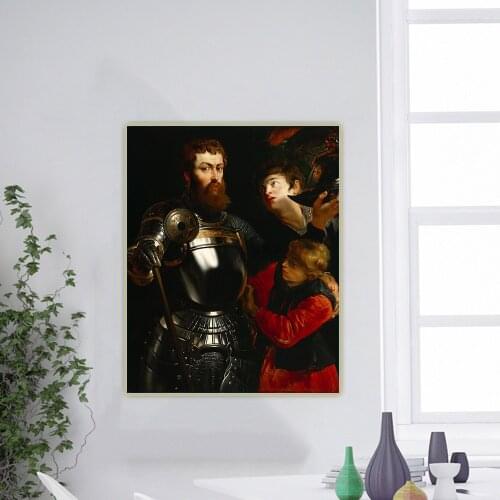 Canvas Oil Painting Peter Paul Rubens"Portrait Of A Commander"Artwork Poster Wall Art Aesthetic Home Room Interior Decoration