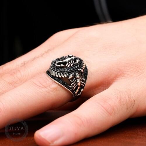 Scorpion Ring 925 Silver Mens. Mens Jewelry Stamped With Silver Stamp 925 All Sizes Are Available