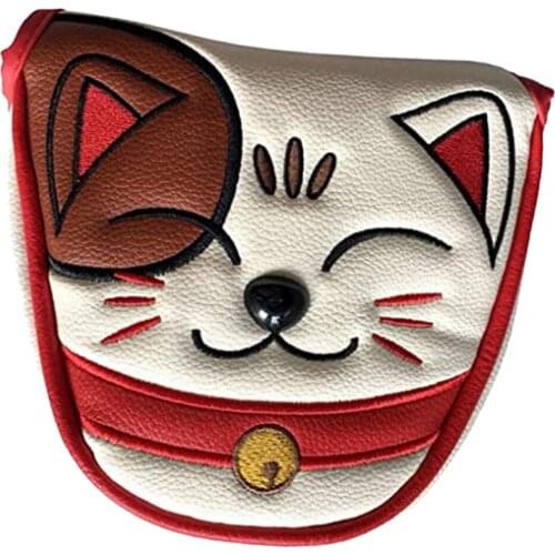 Golf Mallet Head Cover Lucky Cat Center Putter Headcover Guard Gift Present