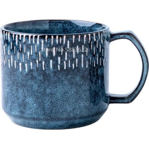 Creative mug ceramic large capacity personalized breakfast cup color coffee cup for men and women couples using 550ML