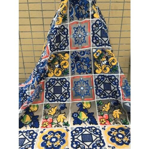 Lace fabric high quality lace nigerian lace fabric for women dress african tulle lace ZH-30689